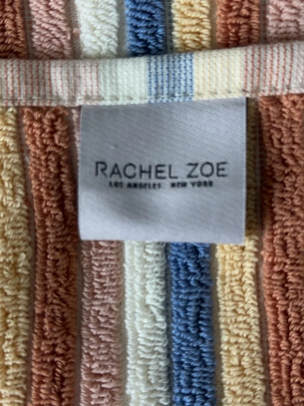 Rachel Zoe 4pc Towel Set 2 Bath 2 Hand 100% Cotton Striped NWT